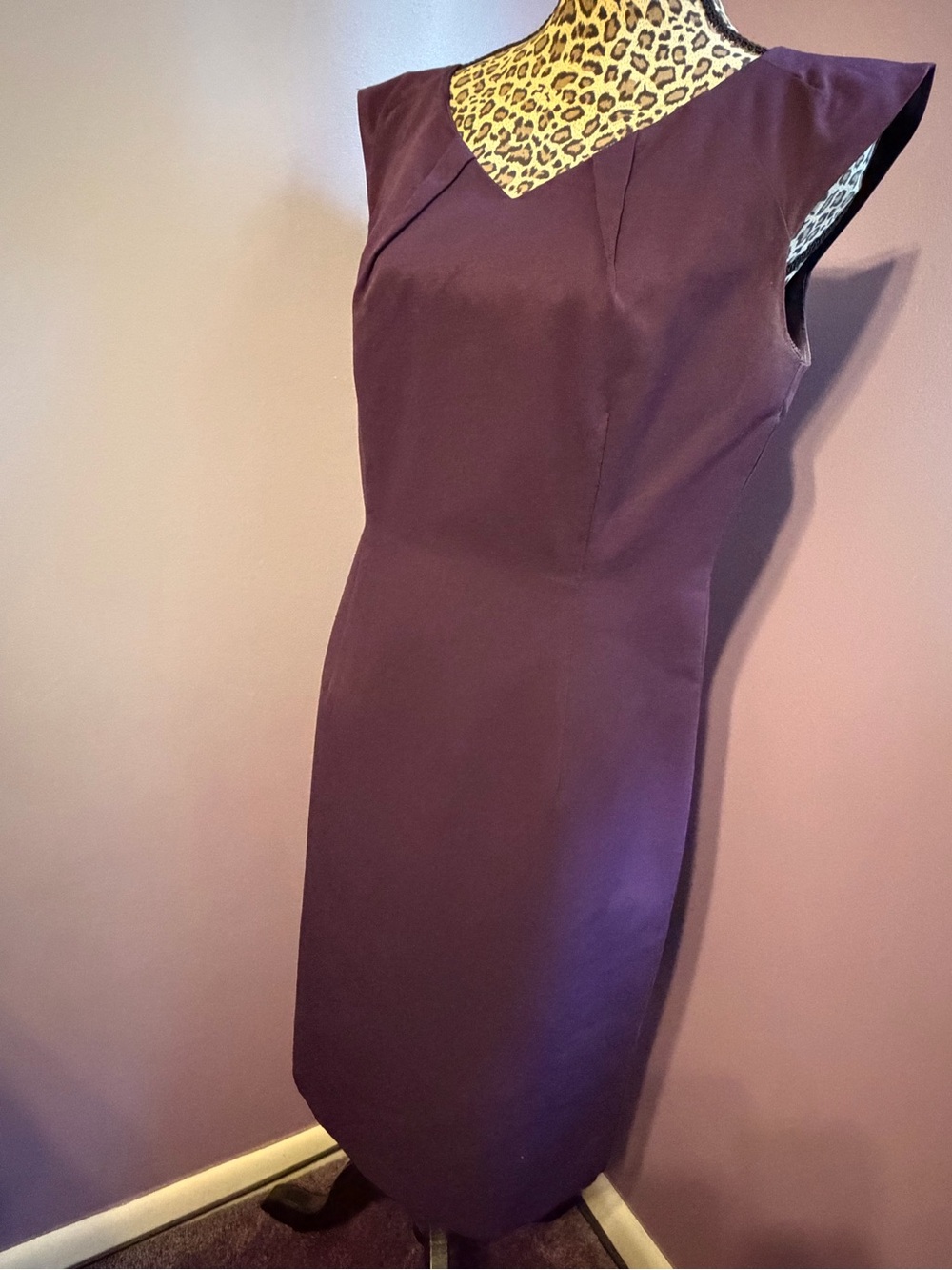 Sleeveless Plum Sheath Dress - Elegant Office & Event Wear